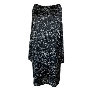 The Limited Dress Womens Sz‎ 8 Black White Polka Dot Shift Bell Sleeve Lined